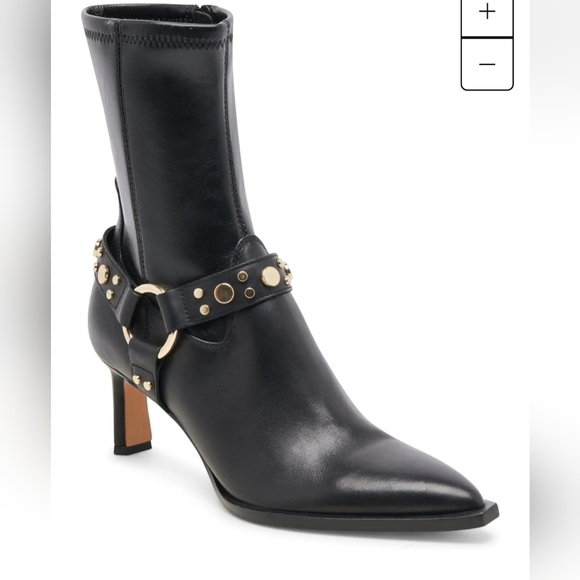 Dolce Vita Shoes - Dolce Vita Black Heeled Boots with Gold Accents